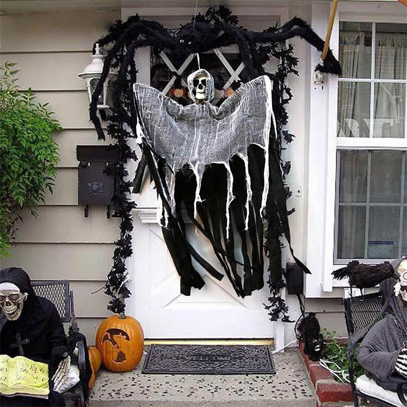 Halloween Skull Gauze Door Hanging - Haunted House Decoration